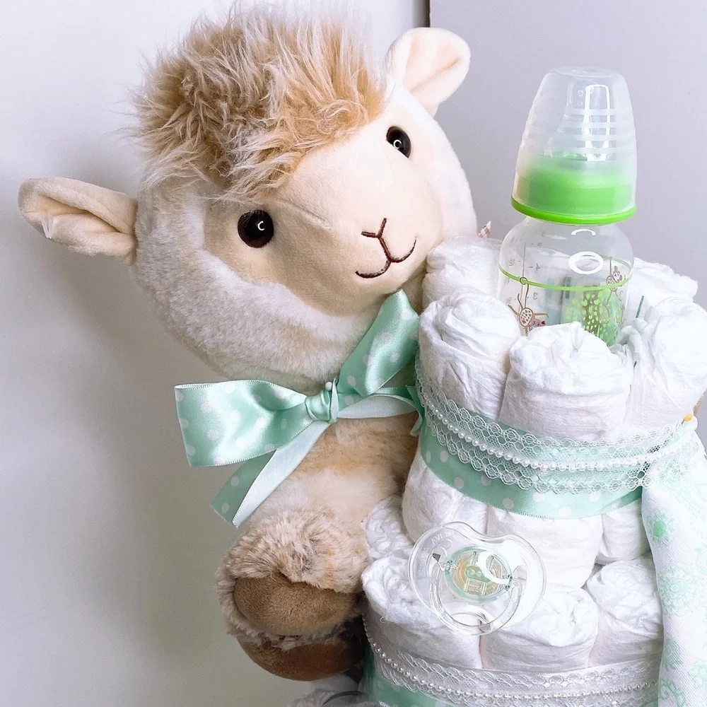 Lamb Diaper Cake, Easter Baby Shower